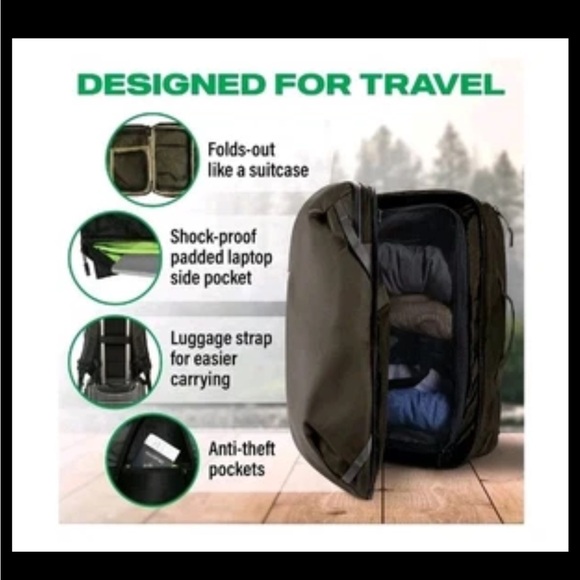 COR Surf Flight Approved Carry-On Travel Laptop Backpack with Passport Pocket - Picture 6 of 12